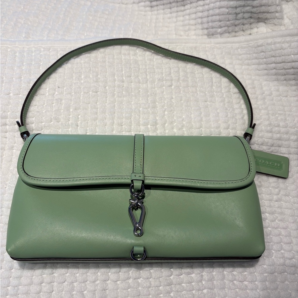 Coach Mint Green Leather Shoulder Bag